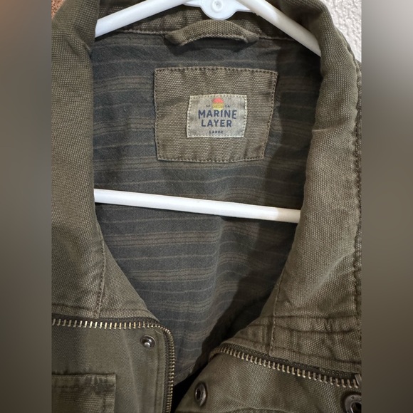 Men’s Marine Layer Dark Olive Field Jacket size Large - Picture 5 of 9